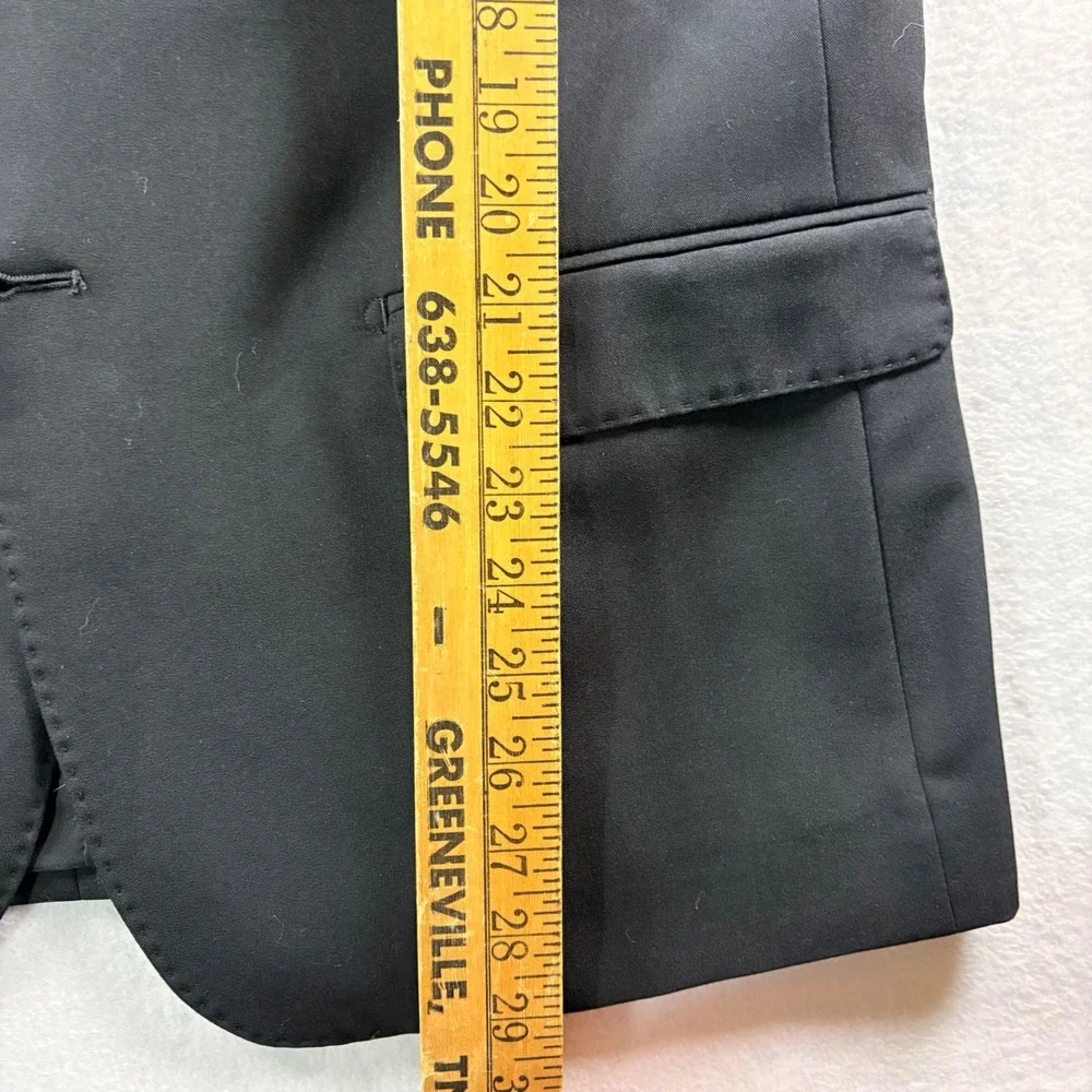 SuitShop Mens Black Slim Fit Stretch Suit 2 Piece Set Jacket 44S Pants 35S